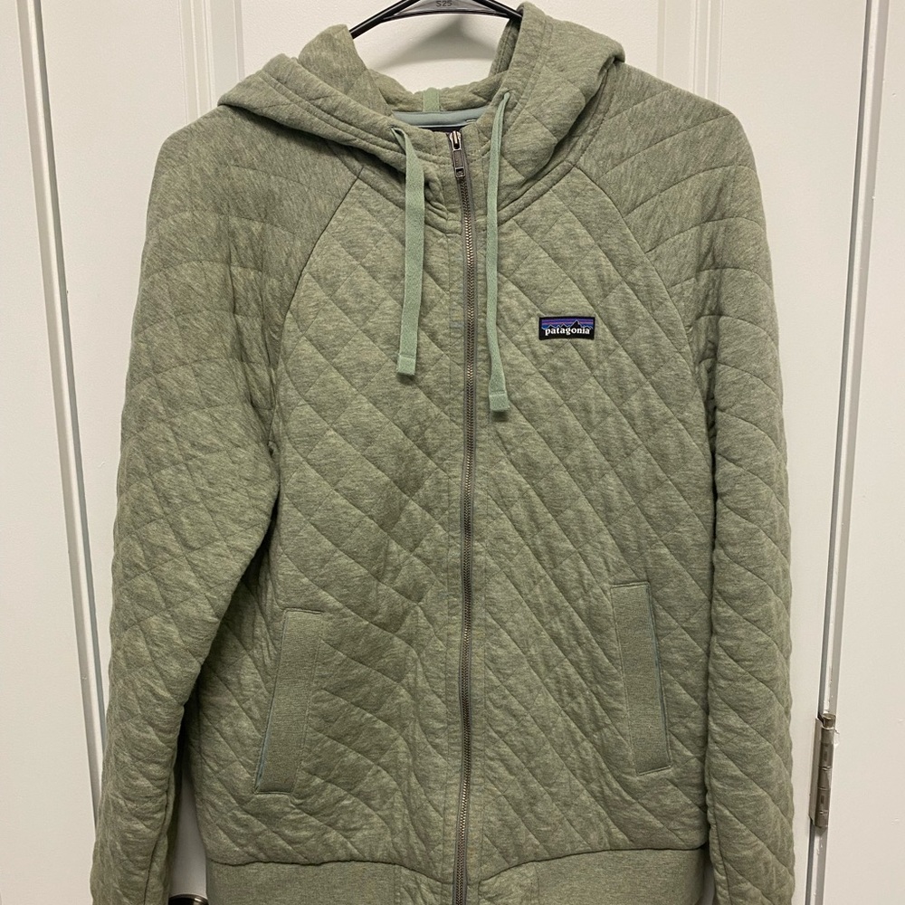 Patagonia Women's Organic Cotton Quilt Hoodie Celadon